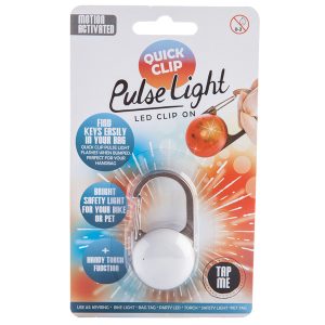 LED Pulse Quick Clip White Motion Activated Keyring Safety