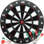 Safety Darts and Kids Dart Board Set - 16 Inch Rubber Dart Board with 9 Soft Tip Darts for Children and Adults, Office and Family Time